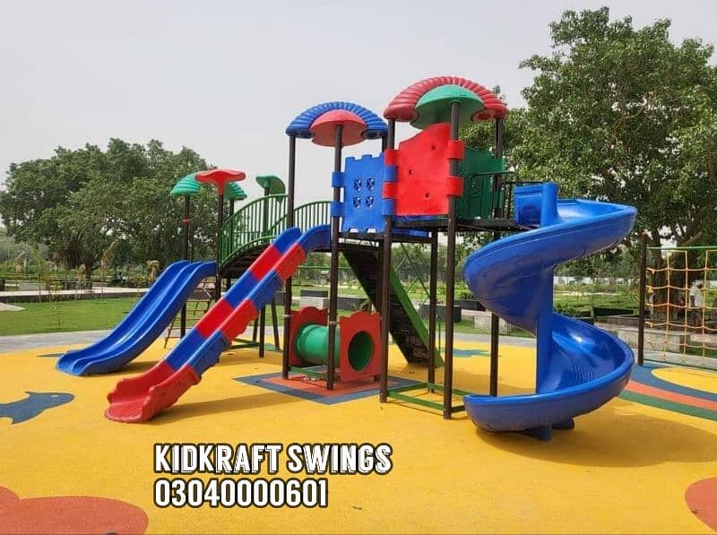 Playground Equipment, Swings, Slides, Seesaw, Merry go round, climber 8