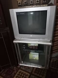 LG tv good condition  TV WITH TROLY