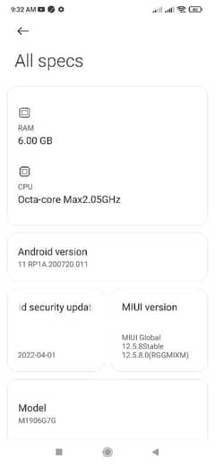 Redmi 8pro 6GB 128 BAKE DAMGE A TO Z OK ONLY SET 3 DAYS CHEK WRNTY 0