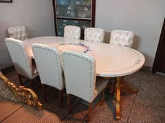 solid stylish dinning table/ deco luxury hand painted top 0