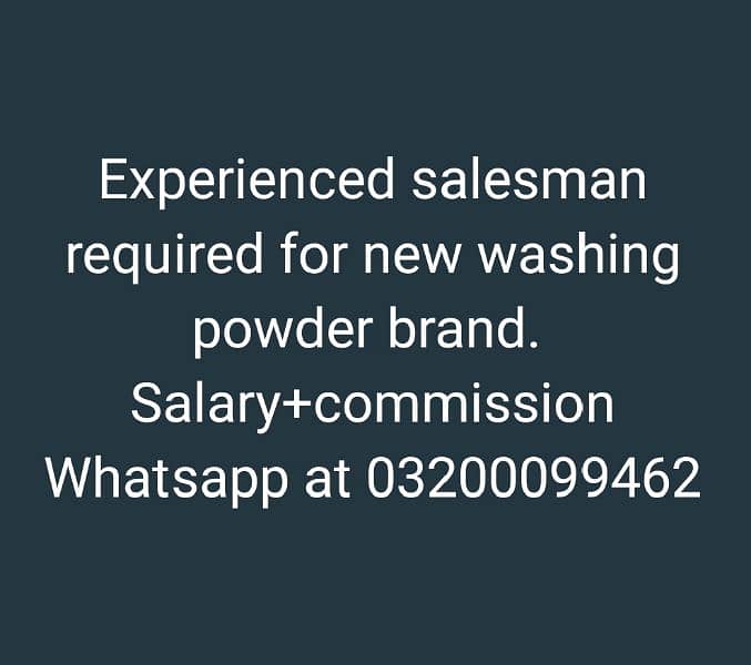 salesman in Karachi required 0