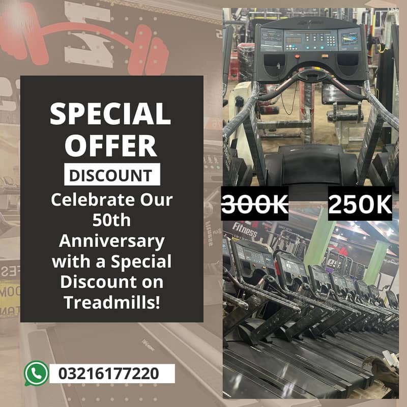 Discount . . ! Discount . . ! || Treadmills || Cycles ||  50th Anniversary 4