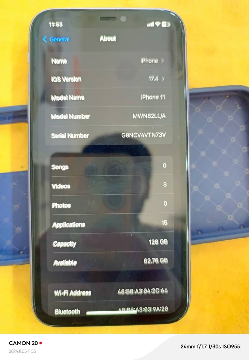 I phone 11 (128gb) Non PTA one month sim time available 4