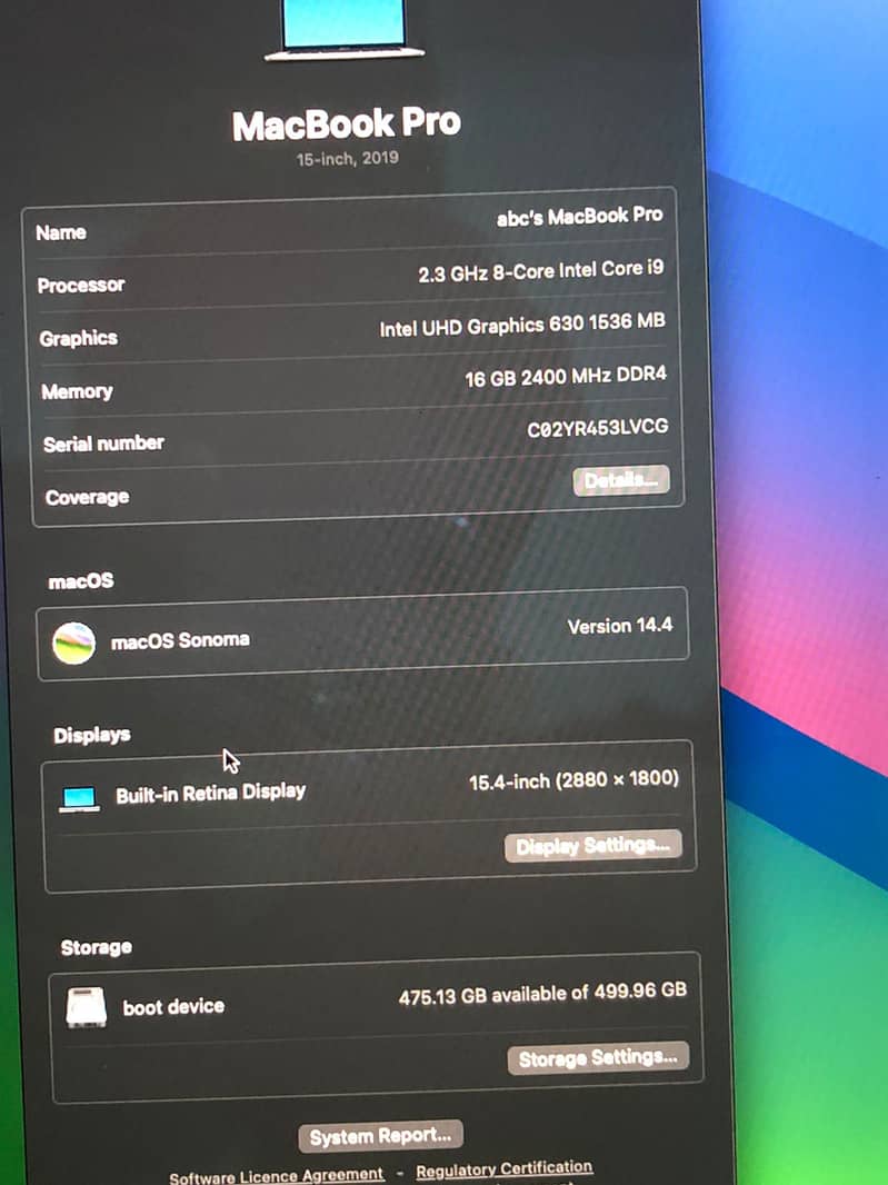 Macbook Pro 2019 15" Core i9 16/512 in whole sale prices 3