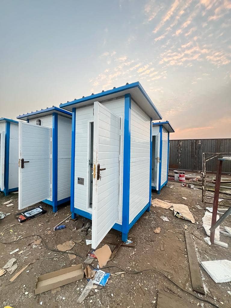 prefab cabin portable toilets site office container office with bath 6