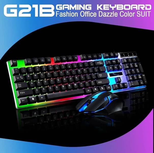 RGB gaming keyboard and mouse in cheap price 0