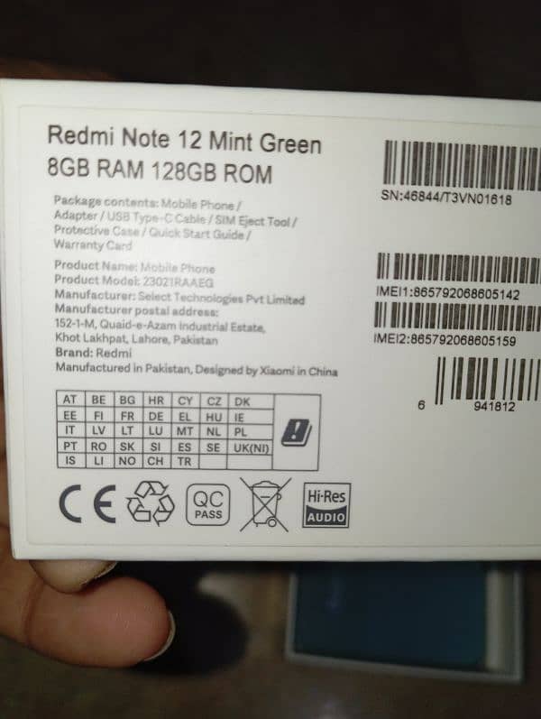 Redmi note 12 8/128 with Box and charger 1