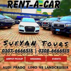 CAR RENTAL AUDI A6 | LANDCRUISER V8 | LIMO ON RENT FOR WEDDING EVENTS