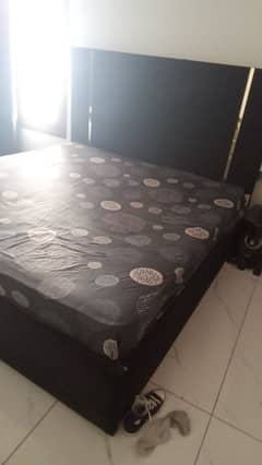 Double Bed wooden coated with velvet