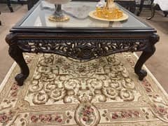 woden  luxuary chinioti center table and two side tables for sale