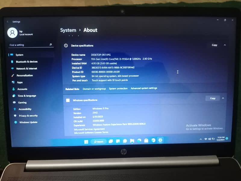 HP Laptop Core i3 11th Generation Excellent Condition with charger 3