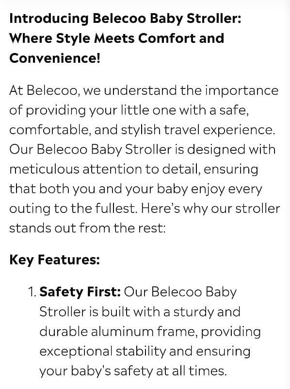 Belecoo baby luxury foldable stroller 5