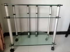 glass TV trolley