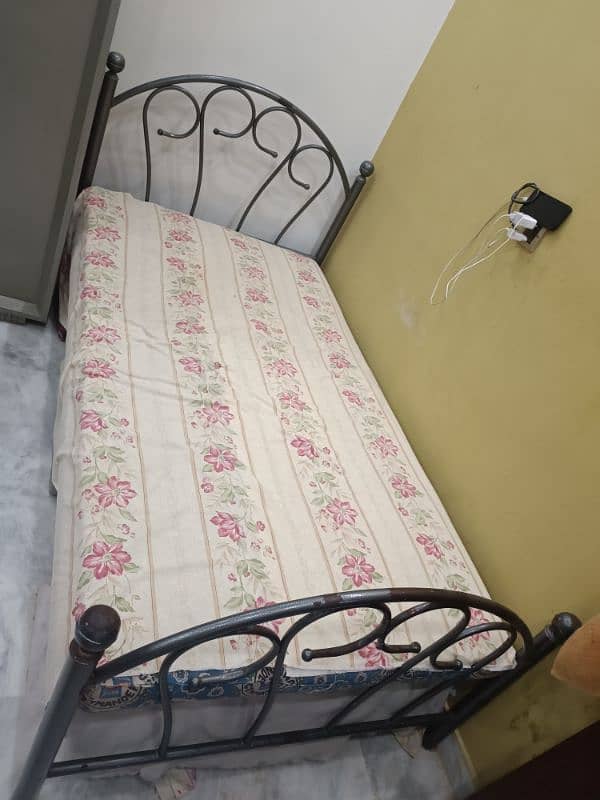 Single Iron Bed {with mattress} 2