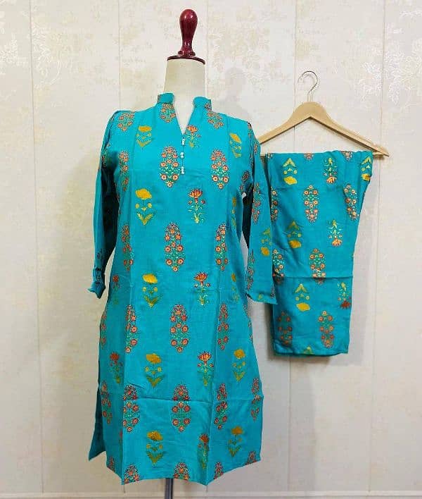 2 pc women stitch printed suit 1