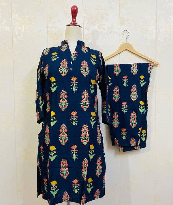 2 pc women stitch printed suit 5