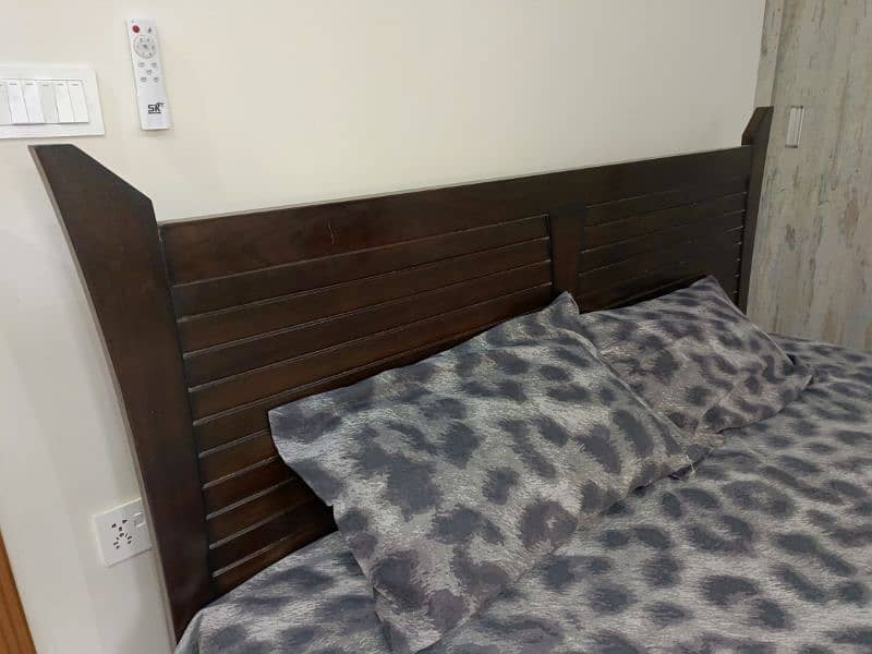 King Size Bed with new mattress and side tables 1