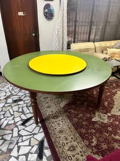 Dinning table 7 ft Round with revolving top for sale 0