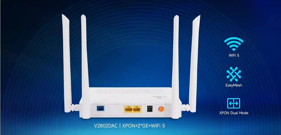 Vsol V2802DAC Fiber Optic Wifi Router Gpon/Epon/Xpon speed (Box Pack) 1