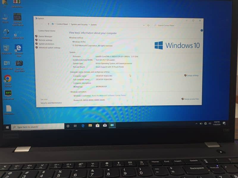 Lenovo T590 i7 8th Generation 16/512GB 1