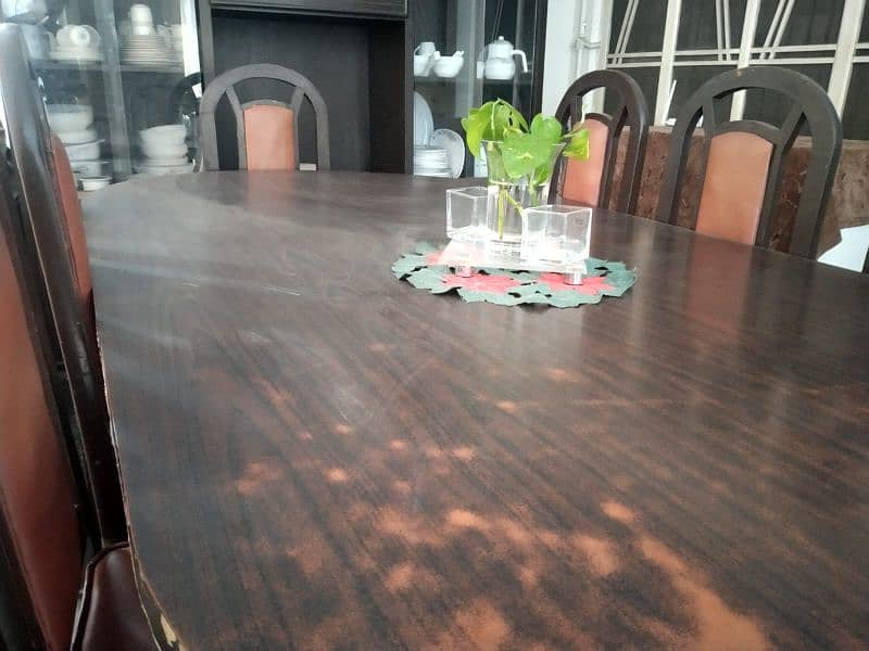 Real wood 12x24 meters Dining table along with 8 chairs 1