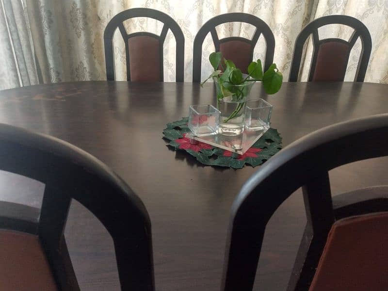 Real wood 12x24 meters Dining table along with 8 chairs 2