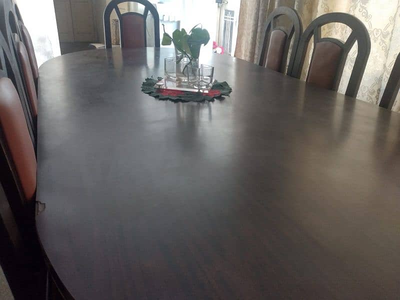 Real wood 12x24 meters Dining table along with 8 chairs 4