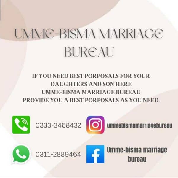 Marriage Bureau Services / Abroad Proposals /Best Rishta in Karachi 0