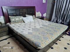 Bed with side tables, good condition without mattress