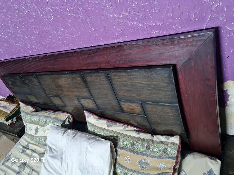 Bed with side tables, good condition without mattress 1