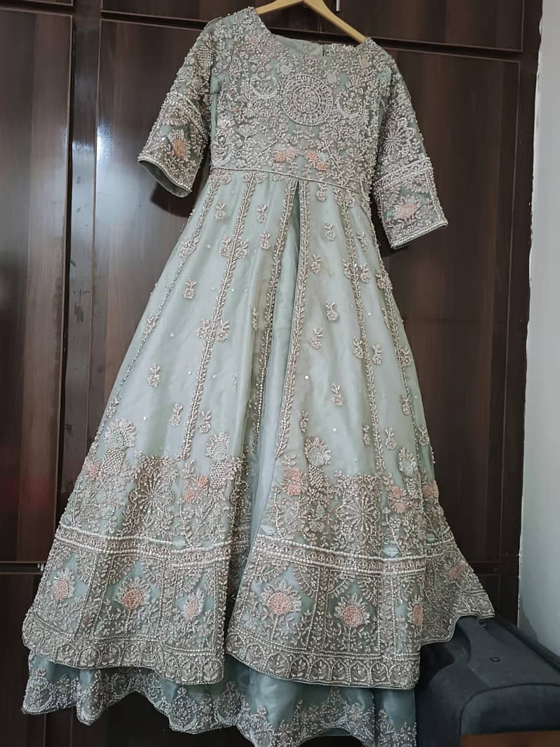 Wedding Dress / Walima Open Double Layer Frock for Sale 2