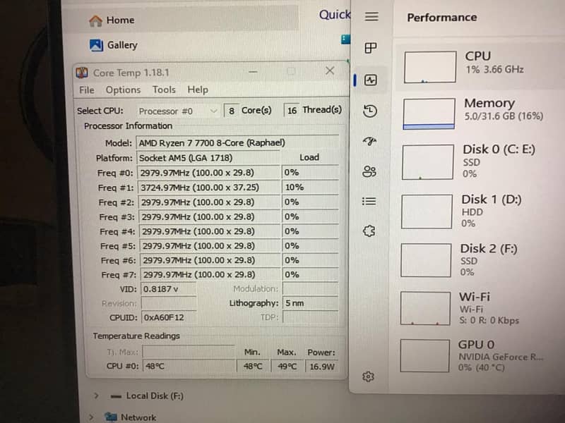 AMD Ryzen 7 7700 cpu processor Corsair ML140 140mm PWM Premium fans 1