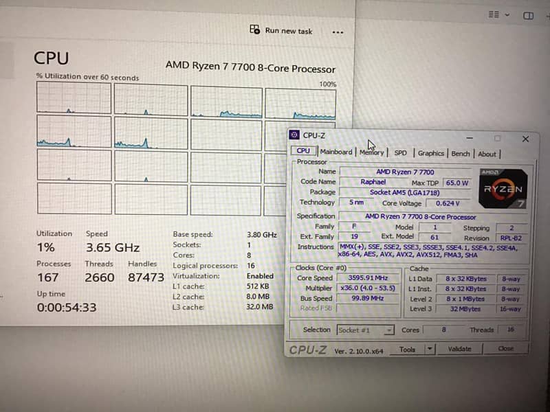 AMD Ryzen 7 7700 cpu processor Corsair ML140 140mm PWM Premium fans 2