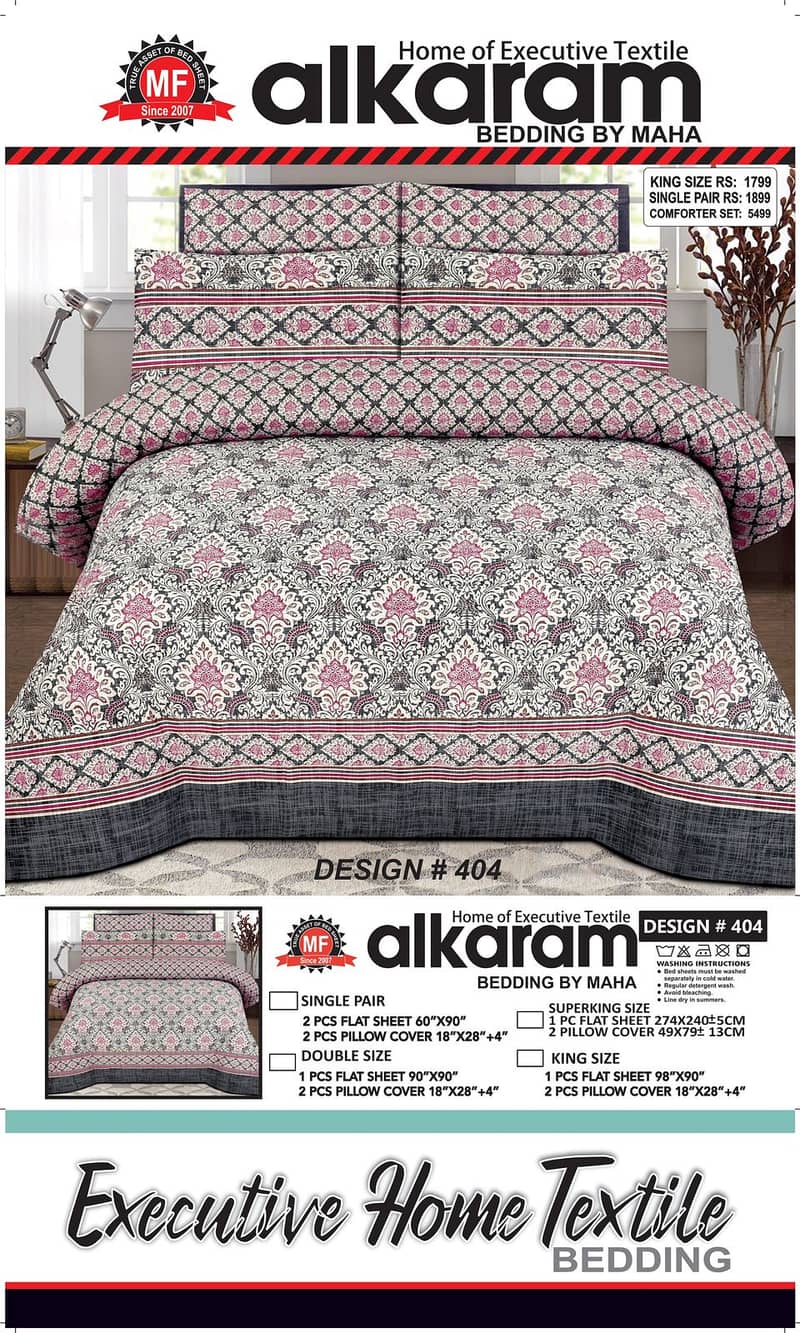 Double Bed 6 Pcs Mix Cotton Printed Comforter Set 2