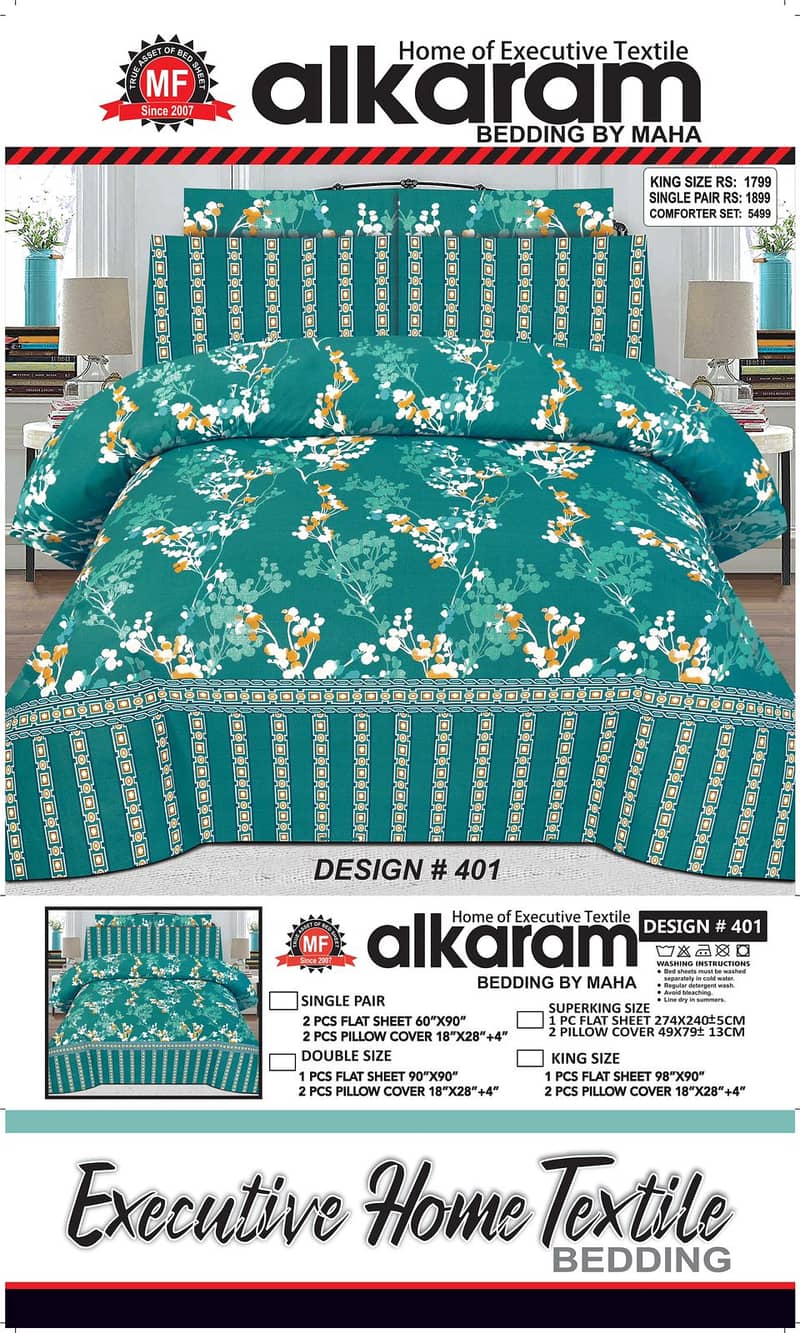 Double Bed 6 Pcs Mix Cotton Printed Comforter Set 4