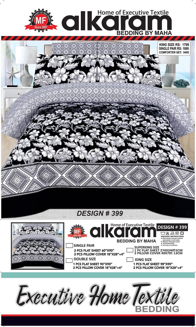 Double Bed 6 Pcs Mix Cotton Printed Comforter Set 7