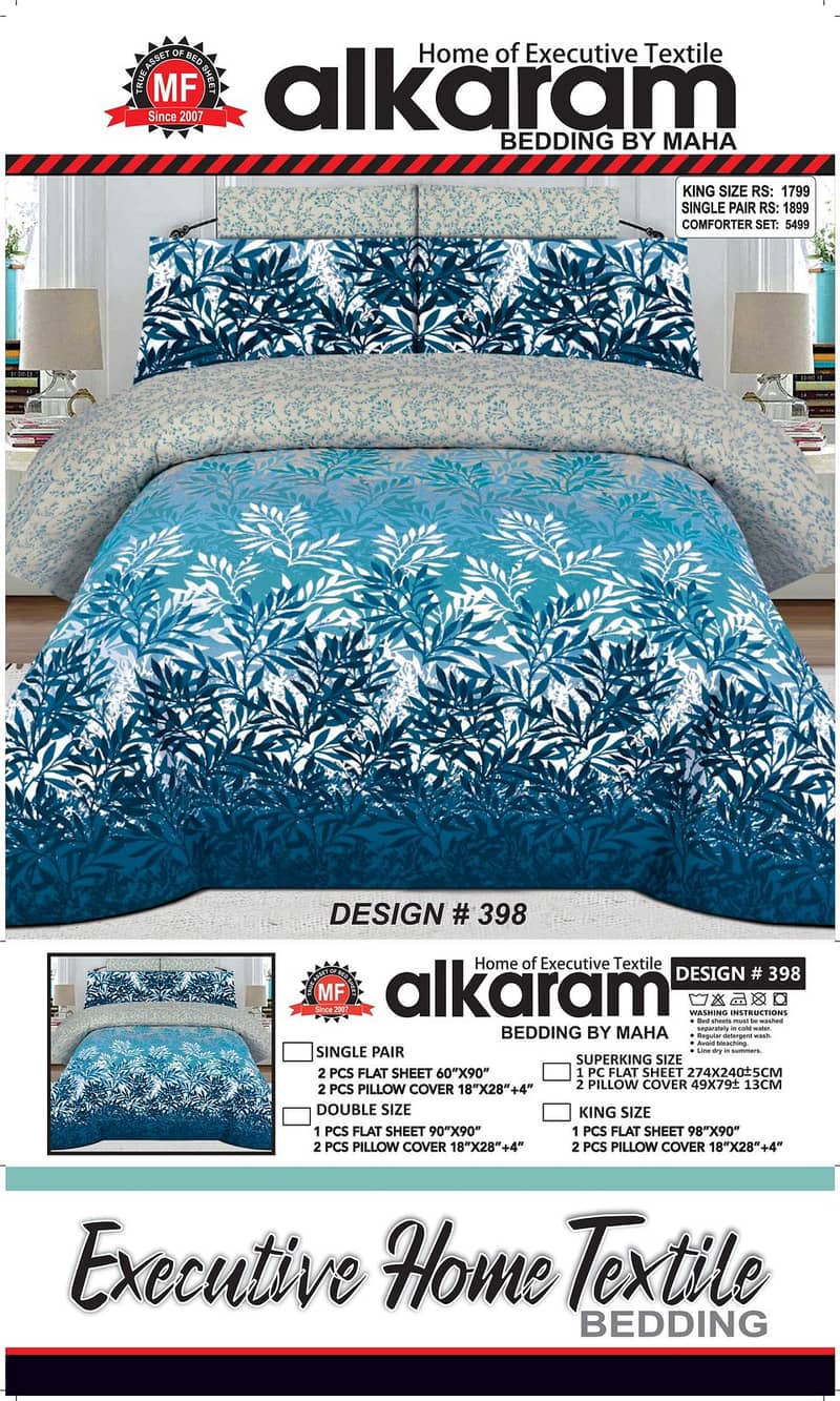 Double Bed 6 Pcs Mix Cotton Printed Comforter Set 8