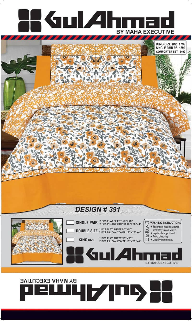 Double Bed 6 Pcs Mix Cotton Printed Comforter Set 9