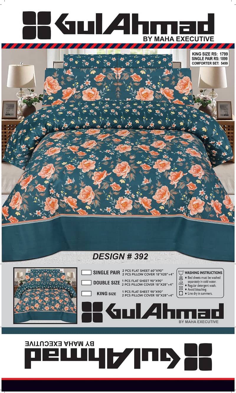 Double Bed 6 Pcs Mix Cotton Printed Comforter Set 11