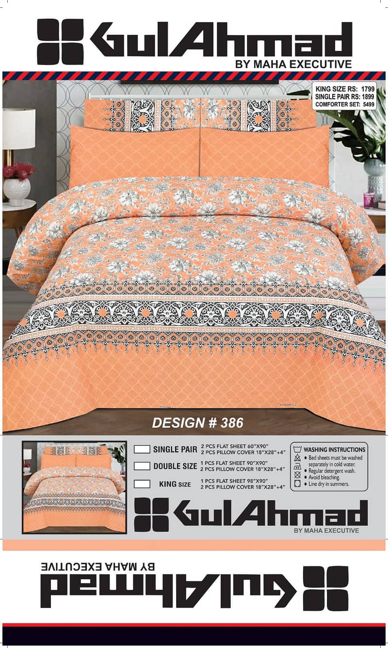 Double Bed 6 Pcs Mix Cotton Printed Comforter Set 13