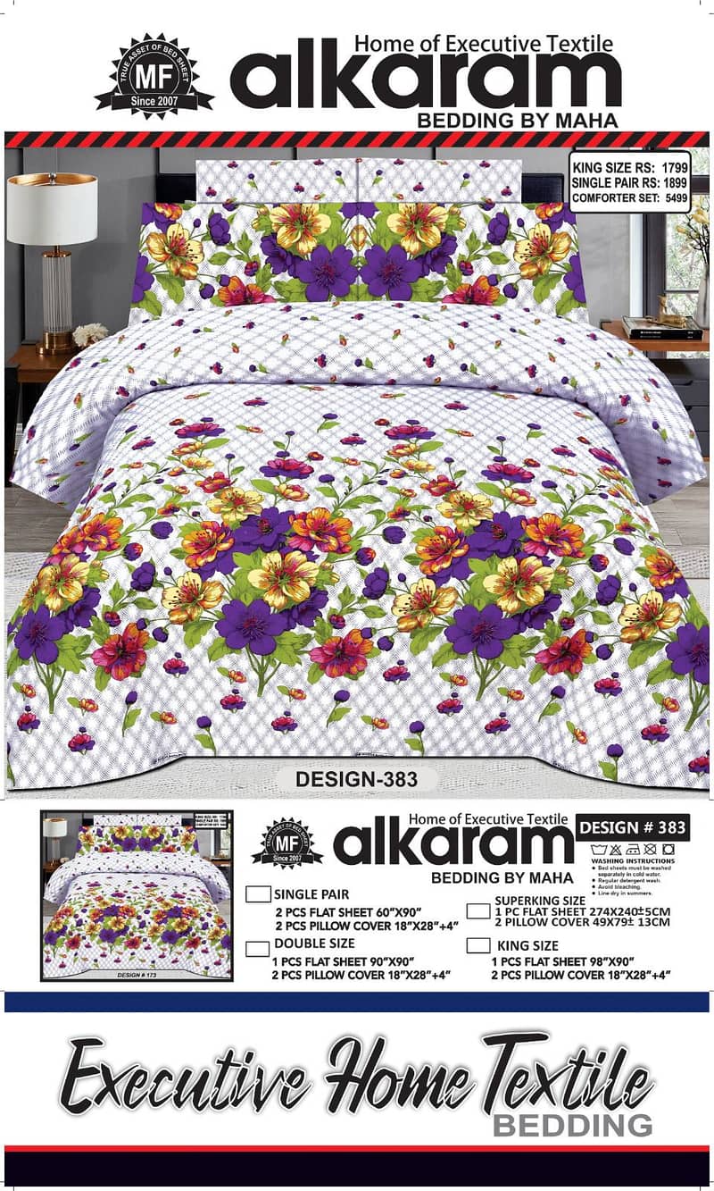 Double Bed 6 Pcs Mix Cotton Printed Comforter Set 16