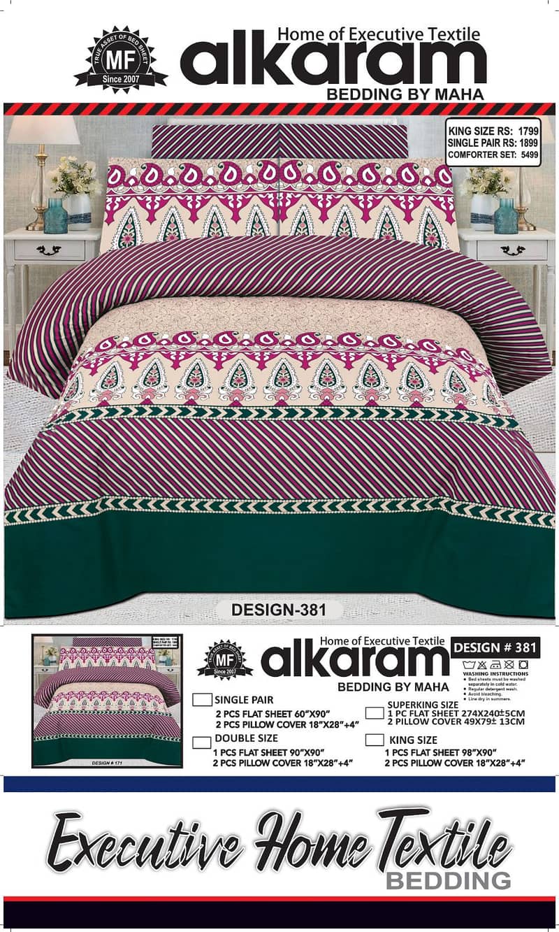 Double Bed 6 Pcs Mix Cotton Printed Comforter Set 17