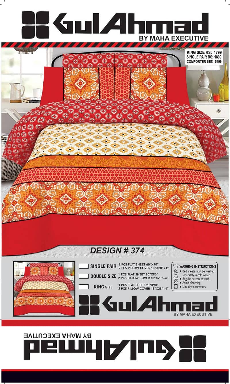 Double Bed 6 Pcs Mix Cotton Printed Comforter Set 18