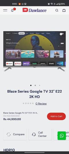 Dawlance Blaze Series Google TV 32" E22 2K HD