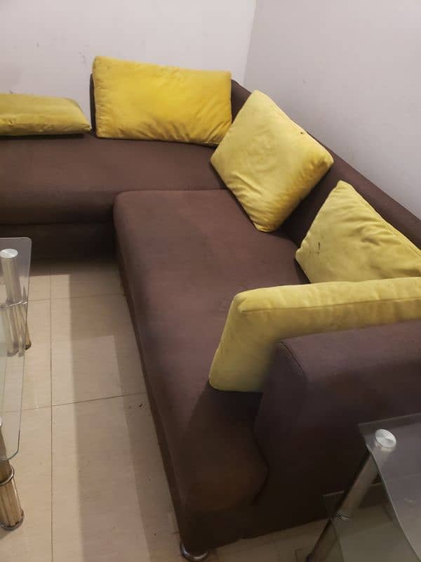 L Shape Sofa Set with 2 side tables| Sofa Set | Corner Sofa| Sofa 1