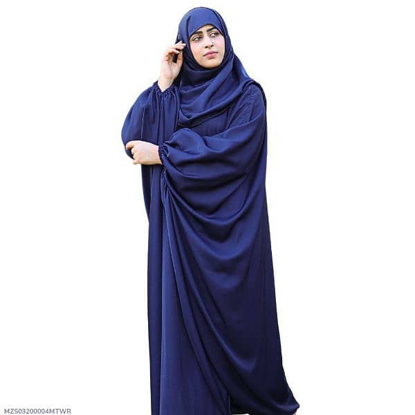 kaftan Abaya with Elastic cuffs and hijab 0