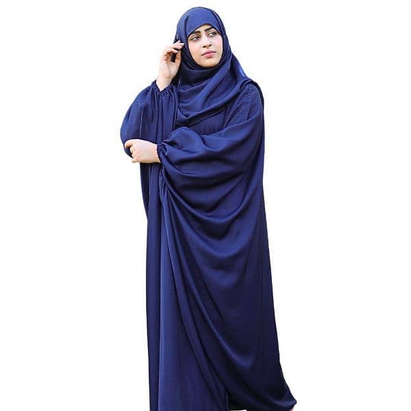 kaftan Abaya with Elastic cuffs and hijab 5