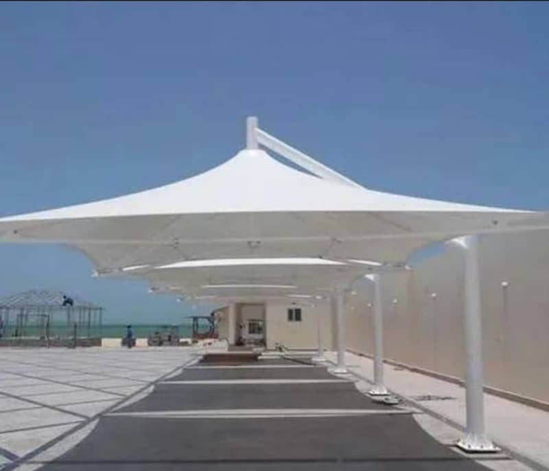 Tensile Car Parking Sheds , Wall Mounted Shades , PVC Fabric Tensile 4