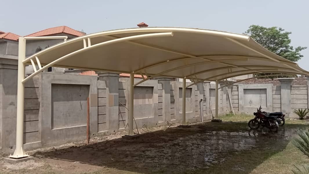 Wall Mounted Shades , PVC Shades | Car Parking Structure , Pole Shade 11