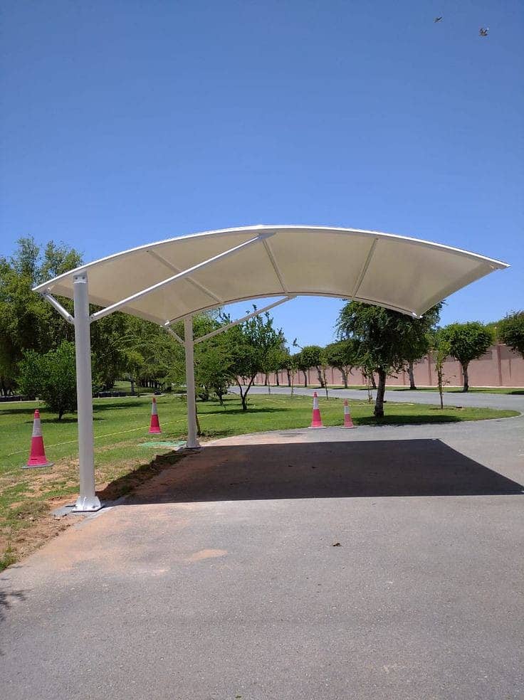 Wall Mounted Shades/ PVC Shades / Car Parking Structure  / Pole Shade 2